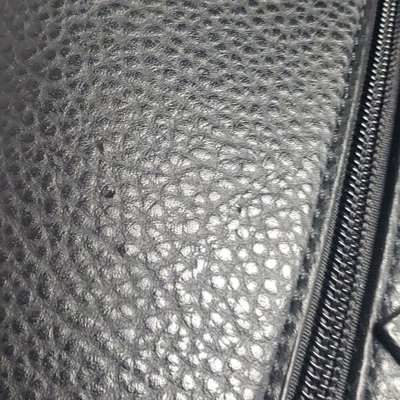 Two Tone Satchel Black Faux Leather Handbag with Decorative Lock - Picture 13 of 17